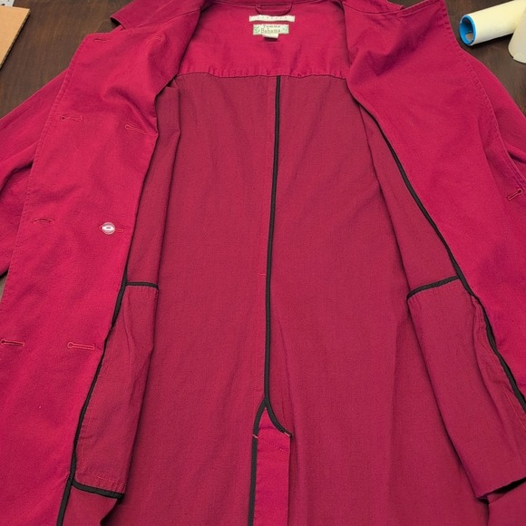 Tommy Bahama Women's Stretch Short Trench Coat Size Large Italian Fabric Maroon - Picture 7 of 9